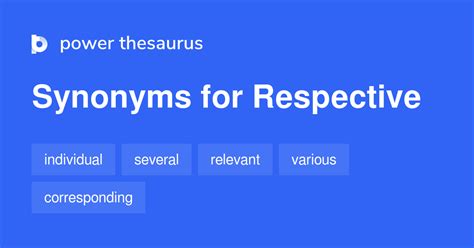 synonyms of respective|related words to respective.